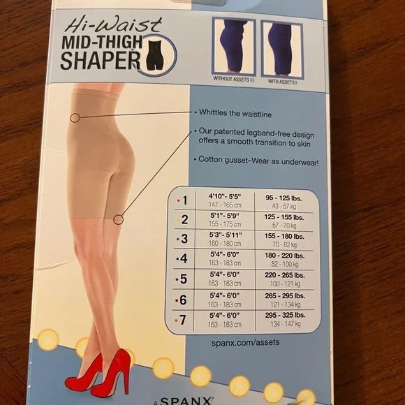 ASSETS Spanx High Waist Shaper Shorts Size 5 - Tan - Picture 3 of 11